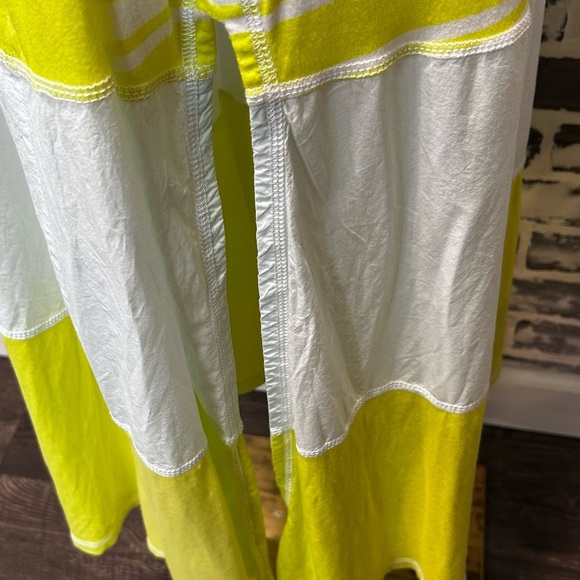 Free People Boho Beachy Resort Wear Neon Yellow & White Striped Maxi Dress - Picture 6 of 8